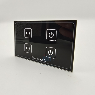 Customized Intelligent Household Appliance Tempered Silk Screen Printed Touch Glass Panels with Adhesive